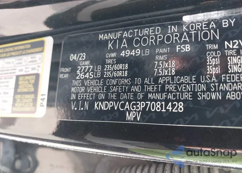 2023 Kia Sportage Hybrid Ex from USA, damaged, VIN KNDPVCAG3P7081428